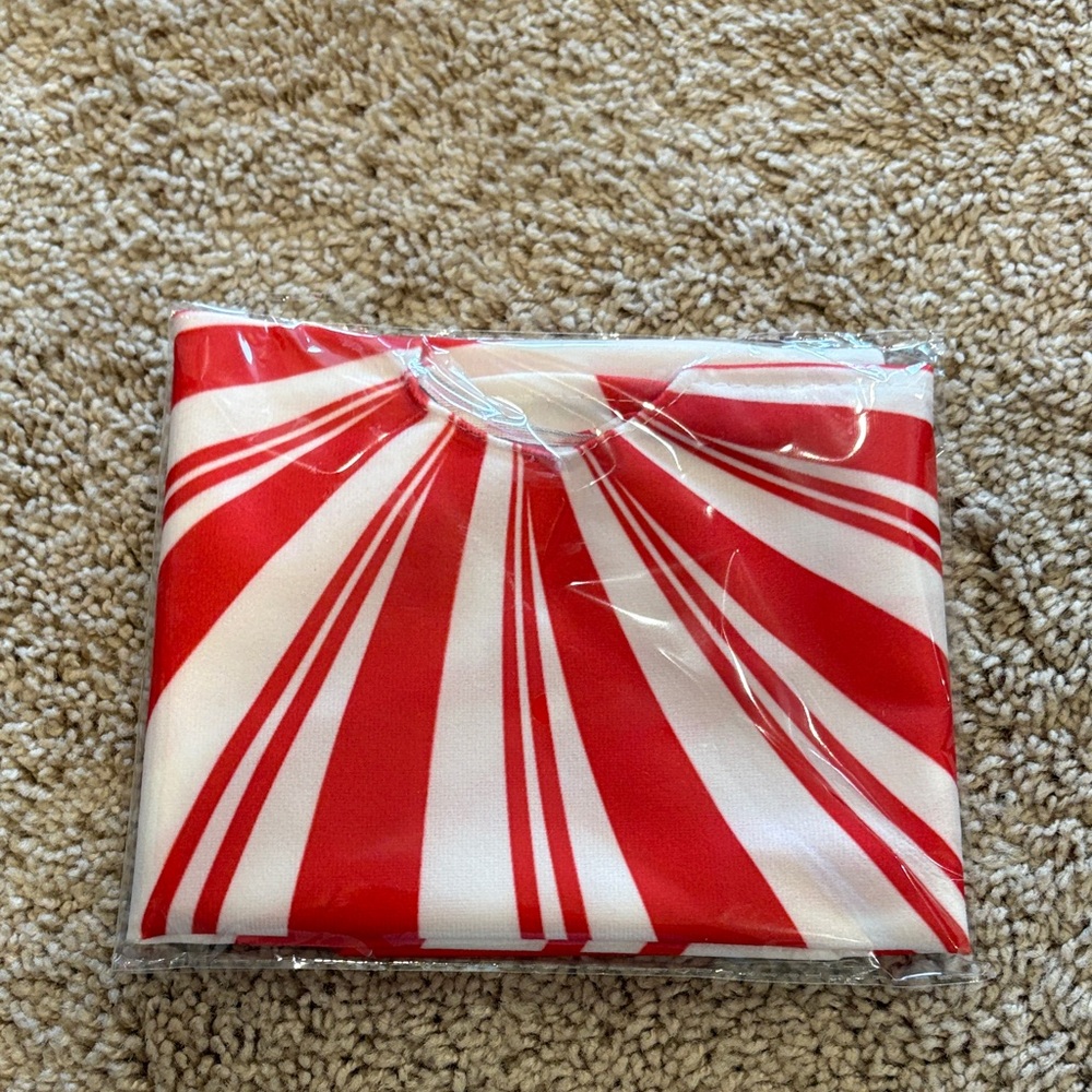 Red and White Striped Tree Skirt 24in diameter